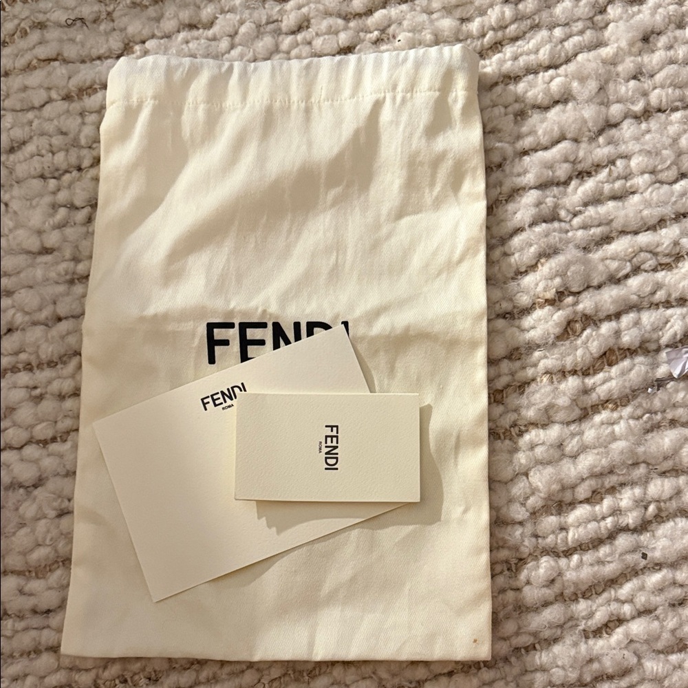 💛 Fendi light yellow Dust Bag with Cards